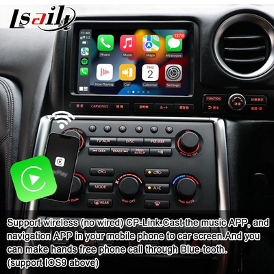 Lsailt Interfaccia multimediale Android per GT-R GTR R35 2011-2016 Interfaccia wireless Carplay Include YouTube, GPS,8+128 GB