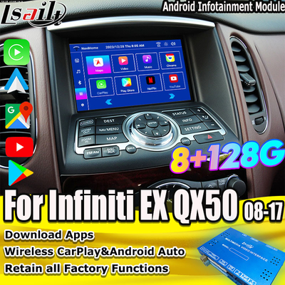 Lsailt 8G Android Infotainment Module per Infiniti EX QX50 2008-2017 Incluso CarPlay wireless, YouTube, NetFlix