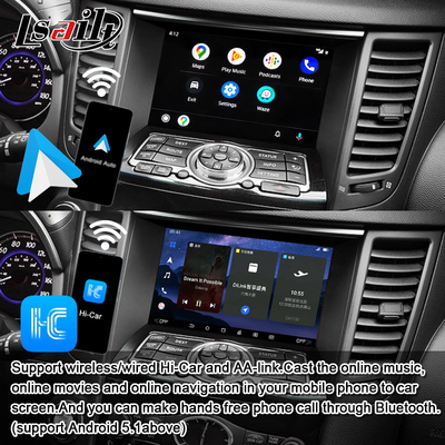 Lsailt 8G Interfaccia multimediale Android per Infiniti QX70 FX35 FX37 2008-2017 CarPlay wireless integrato, Android Auto