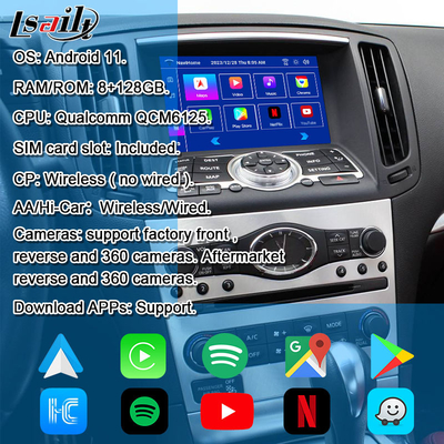 Lsailt 8G Interfaccia multimediale Android per Infiniti Q40 Q60 G37 G35 Modulo di infotainment CarPlay wireless integrato