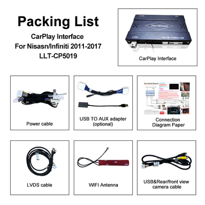 OEM integrazione wireless Apple CarPlay Interfaccia per Navara D40 Nissan Pathfinder R51 2010-2016 Android Auto,Plug and Play, Mirror Link