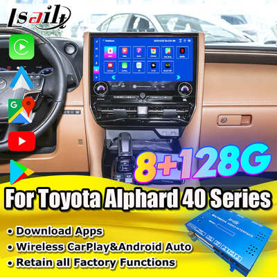 Android 13 Interfaccia multimediale Android per Toyota Alphard 40 Serie 2023-2024 Harrier, supporto Vellfire YouTube, NetFlix, Google Play, fotocamere 360 Panorama
