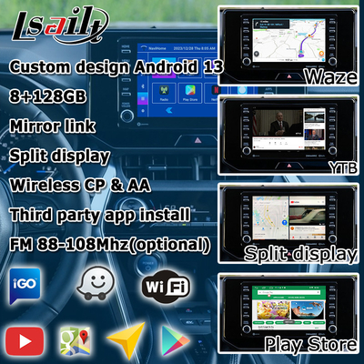 Toyota Harrier Venza Android 13 interfaccia video multimediale 2019-present wireless carplay android auto
