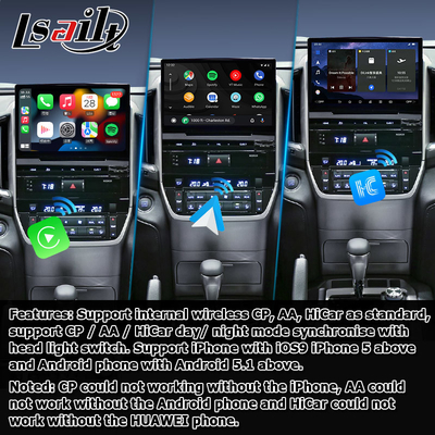 Car Android 13 navigation box per Toyota LC200 GXR Fujitsu unità Carplay waze youtube vista posteriore ecc