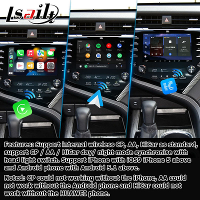 Interfaccia automatica Toyota Camry Bluetooth Wifi USB di Carplay Android dello schermo attivabile al tatto video