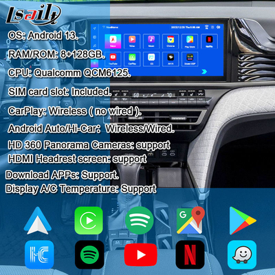 Interfaccia video multimediale Android 13 per Toyota Camry 2025 Sienna RAV-4 OEM Modulo di infotainment aggiornato Include YouTube, NetFlix, Google Play
