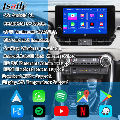 Android 13 Interfaccia di infotainment Android per Toyota RAV-4 2023-Crown, Alphard, Harrier OEM Screen Upgrade con sistema multimediale Android, YouTube