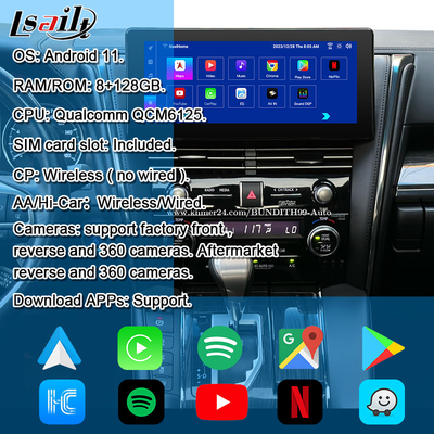 Android 13 Lexus Video Interface OEM Screen Upgrade per LM350 LM500H NX RX ES Retrofit Kits inclusi YouTube, NetFlix,Wireless CarPlay