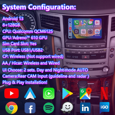 Interfaccia video multimediale Android Lsailt per Lexus LX 570 LX570 2012-2015