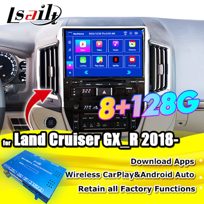Interfaccia multimediale Android per Land Cruiser GX_R 2018-2021 LC200 Wireless Apple CarPlay&Android Auto Retrofit Upgrade