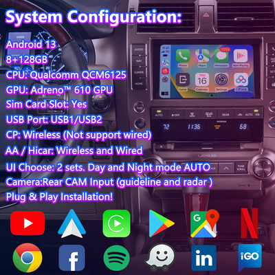 Interfaccia video multimediale Android Lsailt per Lexus GX 460 GX460 2013-2021