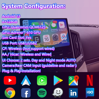 Lsailt Interfaccia video multimediale Android per Toyota Land Cruiser LC200 GXR GX-R FST LC 200 2018-2022