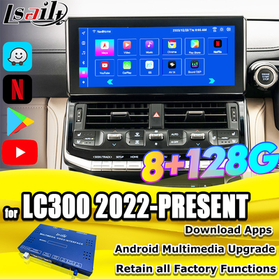Modulo di aggiornamento Android per Land Cruiser 300 2022-Presente Integrazione di interfaccia Android YouTube, Waze, Play Store