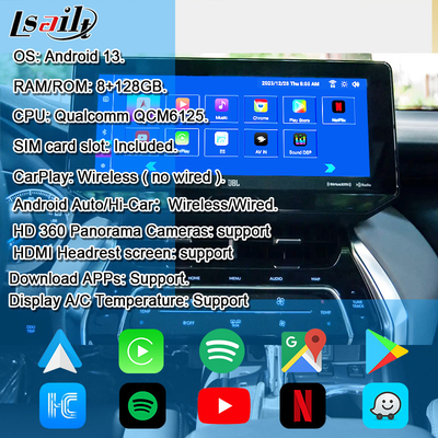 Modulo di aggiornamento Android OEM Lsailt per Harrier Venza Toyota 2022 - Interfaccia multimediale Android da 12,3 pollici con YouTube, NetFlix