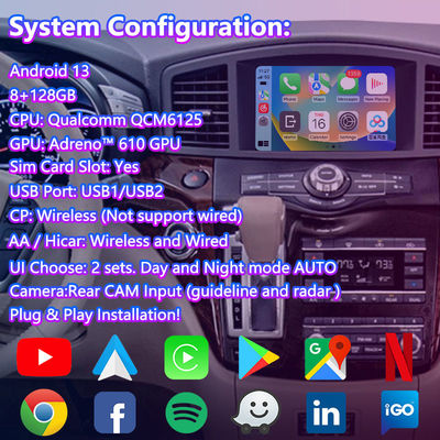 Schermo multimediale Android HD da 8 pollici Lsailt per Nissan Quest E52 2011-2017