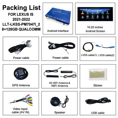 Schermo Android Lexus 10,25 pollici Qualcomm 8 Core Navigazione GPS CarPlay Display per Lexus IS300 IS250 IS350 2020-2023