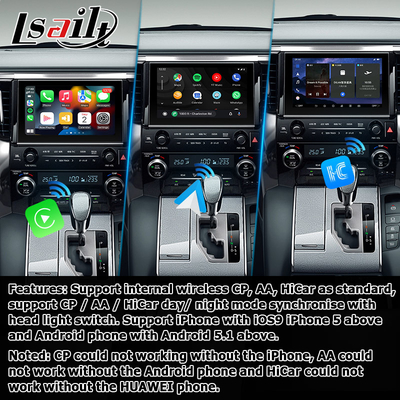 Interfaccia video Android CarPlay per Toyota Alphard Vellfire AH40
