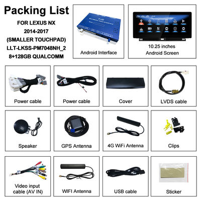 Schermo Android Lexus 8 Core Qualcomm Multimedia Display per LEXUS NX200T NX300H 2014-2021 Supporto Joystick Rotary Knot Control, YouTube, Google Play, CarPlay