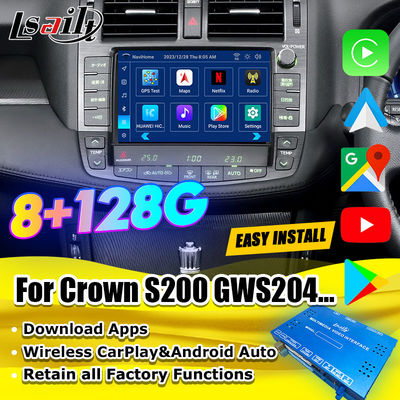 Android 13 Interfaccia multimediale per Toyota Crown S200 URS206 Modello 2008-2012 Modulo di aggiornamento Android Include YouTube, NetFlix, Google Map