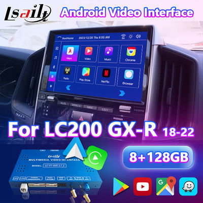 Video interfaccia di 4+64GB Android Carplay per il tocco 3 del Toyota Land Cruiser LC200 LC-GT GXR 2018-2021