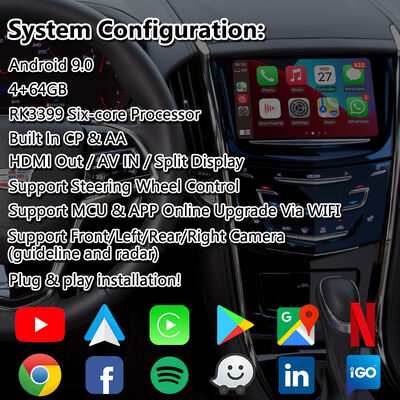 Interfaccia Video di Navigazione Android Lsailt per Sistema CUE Cadillac ATS 2014-2019 con Carplay