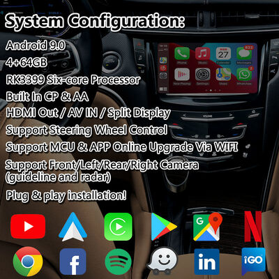 Lsailt Interfaccia video multimediale Android per il sistema Cadillac XTS CUE 2013-2019 con Carplay