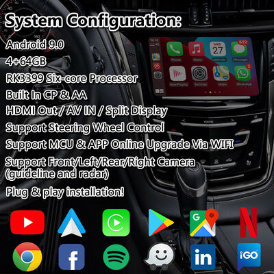 Lsailt Android GPS Navigation Video Interface per 2013-2019 Cadillac CTS CUE System con Carplay
