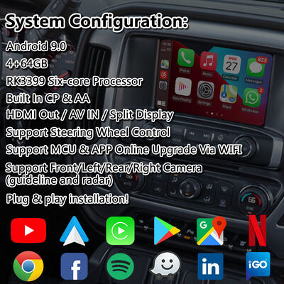 Lsailt Interfaccia video di navigazione Android per auto 2014-2019 GMC Sierra 1500 2500 3500 Intellilink System
