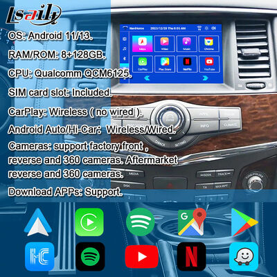Interfaccia multimediale Nissan per Patrol Y62, Nismo, QX80 QX56 2013-2021 OEM Screen Upgrade con CarPlay wireless, Android Auto,YouTube