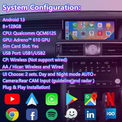 Lsailt Android Carplay Interface per Lexus IS200T IS300H IS350 IS300 F Sport AWD IS XE30 2017-2020