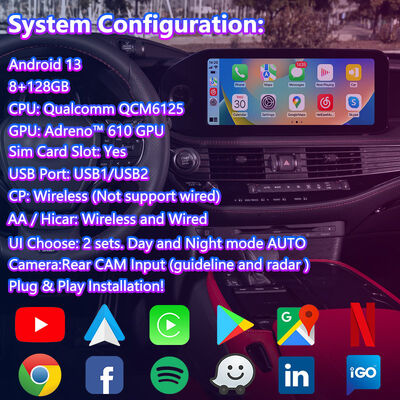 Interfaccia video multimediale Android Lsailt per Lexus LS 500 500h LS500 dal 2020 in poi