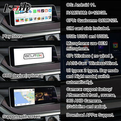 Interfaccia Video CarPlay/Android per Sistemi Multimediali Lexus per RX450H RX350 da 12,3 pollici 2016-2021 con YouTube, NetFlix, Android Auto integrati