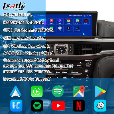 Modulo di aggiornamento Android OEM per LX570 Lexus RX GX LS NX ES Integrazione wireless CarPlay, Android Auto, YouTube,NetFlix