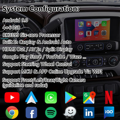 Interfaccia multimediale di navigazione Android Lsailt per Chevrolet Silverado 1500 2500 3500 2014-2019 con sistema Mylink