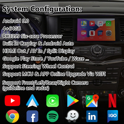 Lsailt Android Multimedia Interface per Nissan Patrol Y62 con Carplay wireless