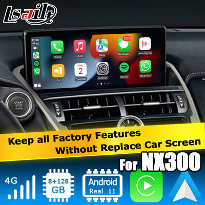 Qualcomm base Android 13 8+128GB Lexus NX300 NX300h NX200t interfaccia video Android carplay